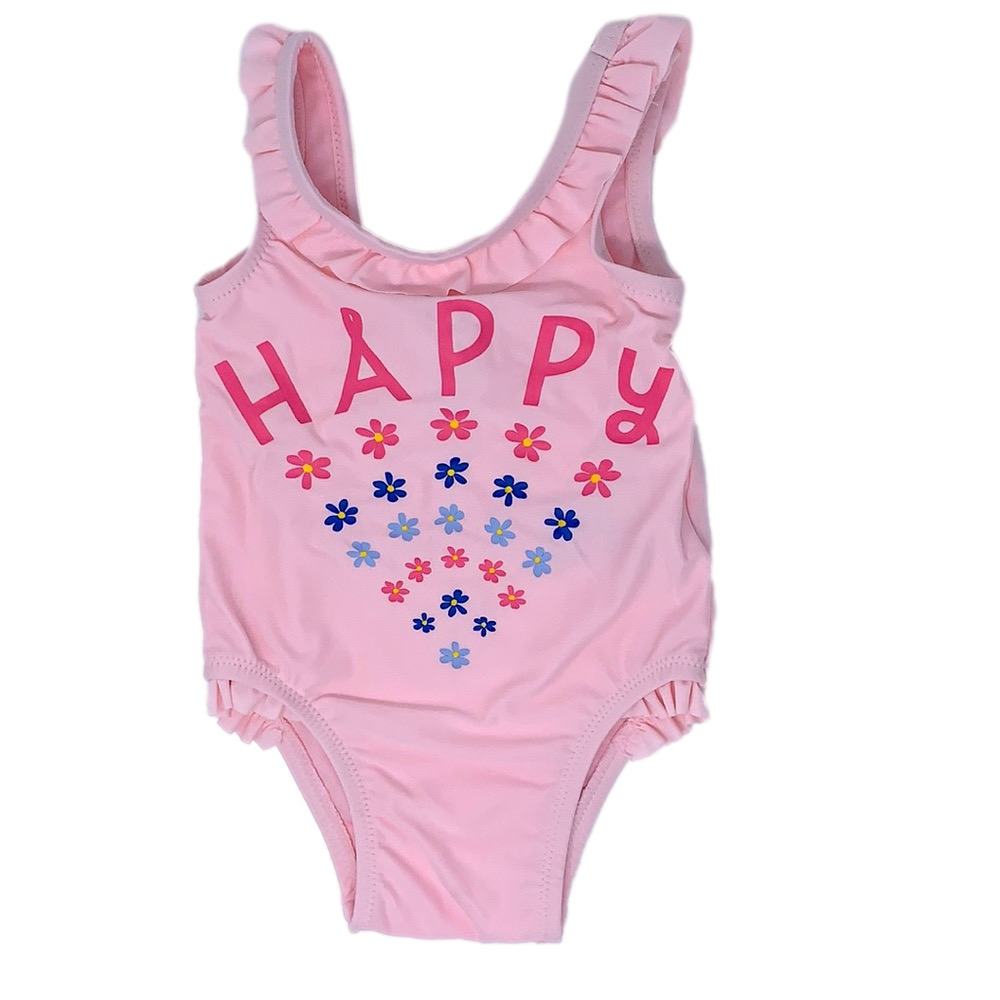 🌸 New Happy Pink Floral Ruffled One Piece Swimsuit 🌸